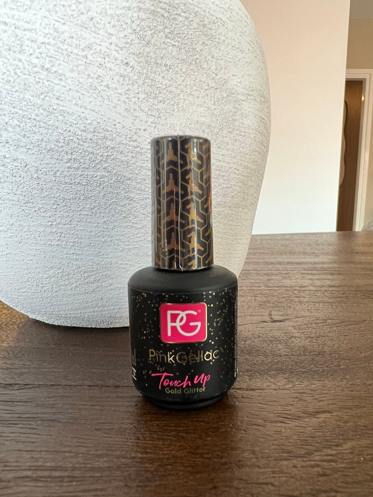 Pink Gellac Touch Up Gold Glitter Gel Nagellak 15ml, Verzenden, Zo goed als nieuw, Handen en Nagels, Goud