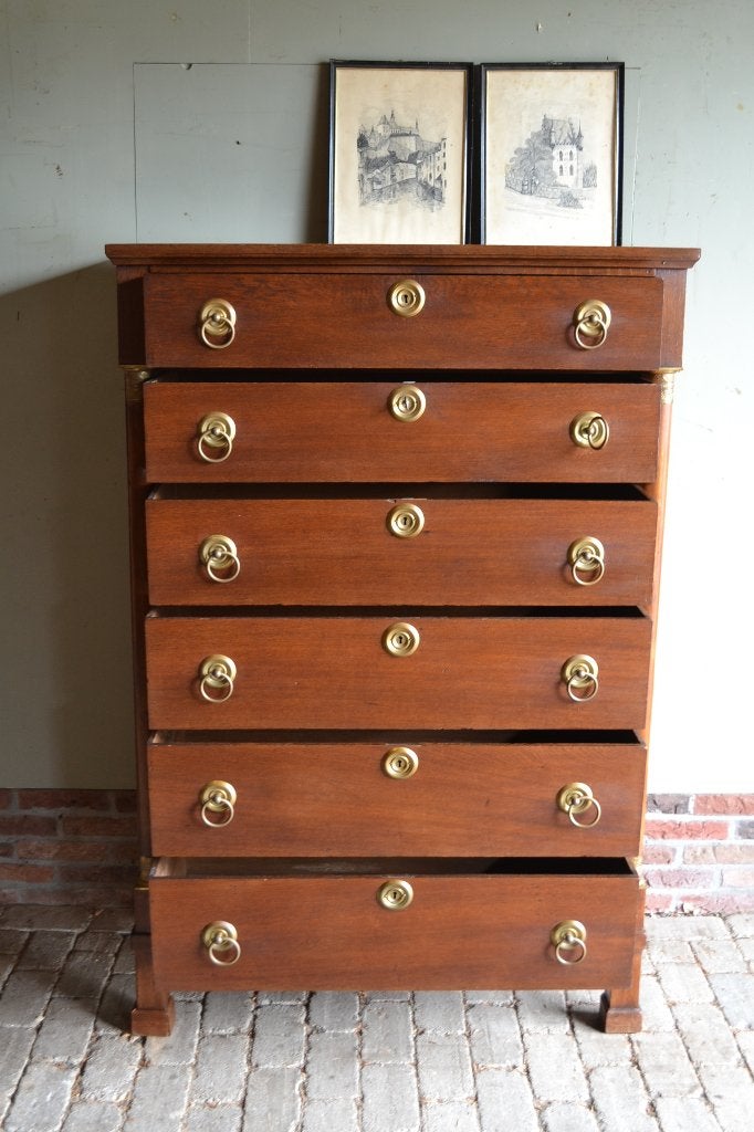 Prachtige antiek eiken houten chiffoniere, ladekast., Antiek en Kunst, Verzenden