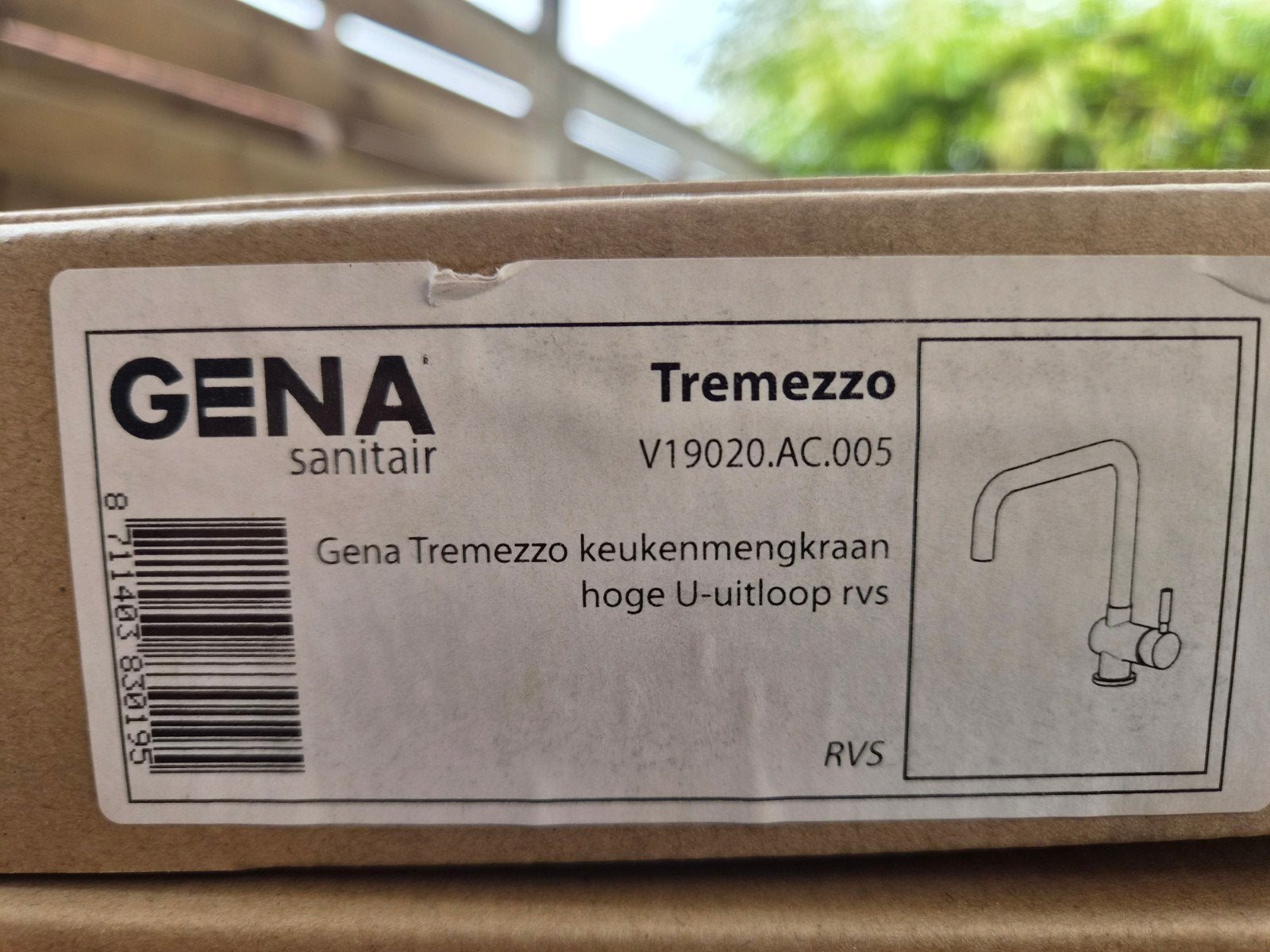 Gena Tremezzo Keukenmengkraan Hoge U-uitloop RVS, Ophalen of Verzenden, Nieuw, Rvs, Kraan