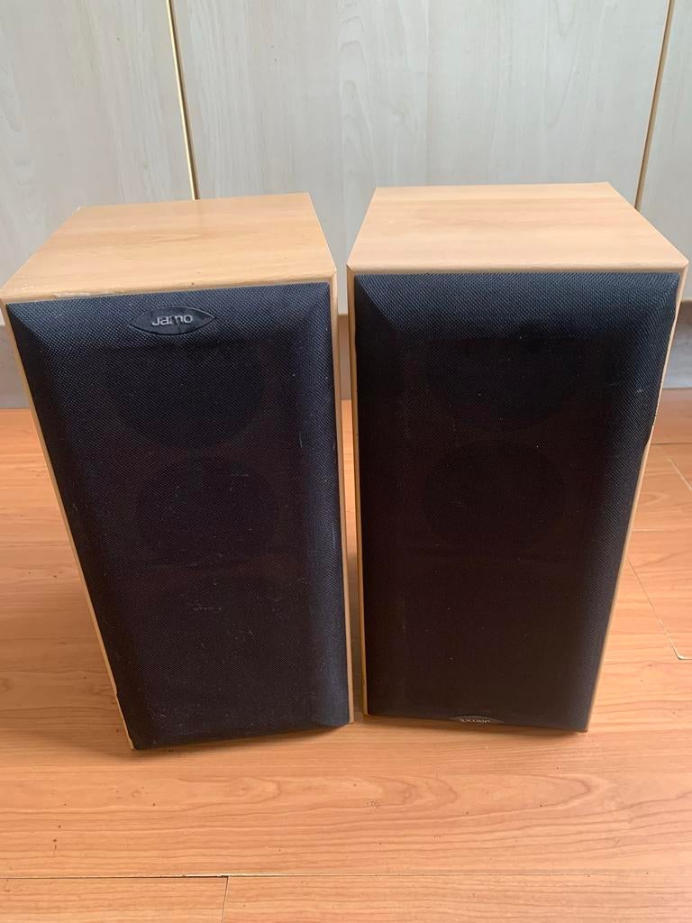Jamo E 410 Boekenplank Speakers - Set van 2, Gebruikt, Ophalen of Verzenden, Minder dan 60 watt, Front, Rear of Stereo speakers