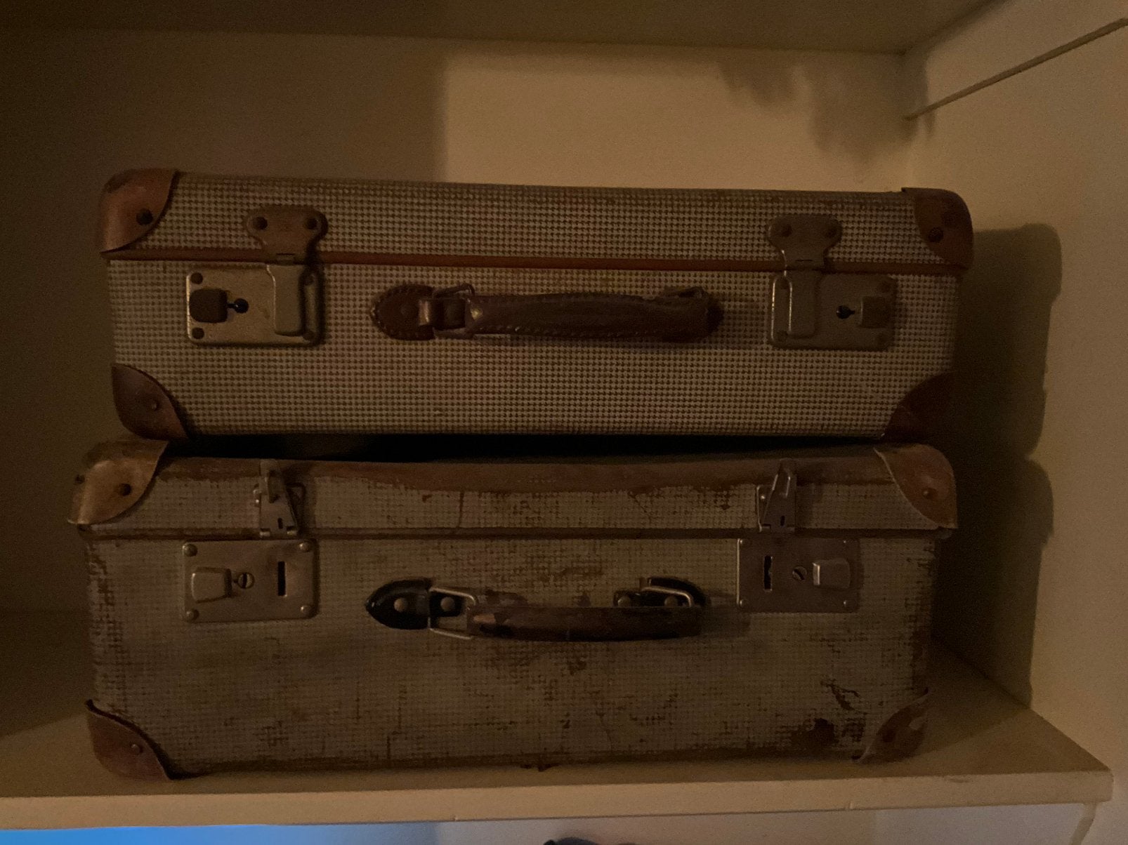 2 brocante / landelijke decoratie koffers, Ophalen, Zo goed als nieuw, 50 tot 100 cm, Minder dan 50 cm