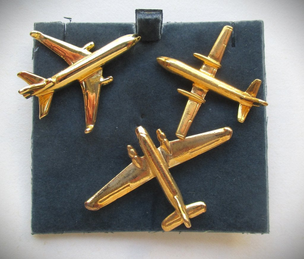 Vliegtuig Messing~Lockheed~Saab~Bladgoud Pins, Ophalen of Verzenden, Zo goed als nieuw, Overige typen
