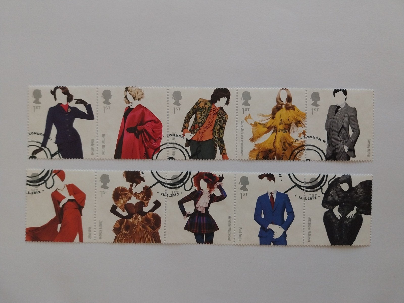 Engeland 3253-3262 kostuums strips 2012 gestempeld mi 15 eu, Ophalen of Verzenden