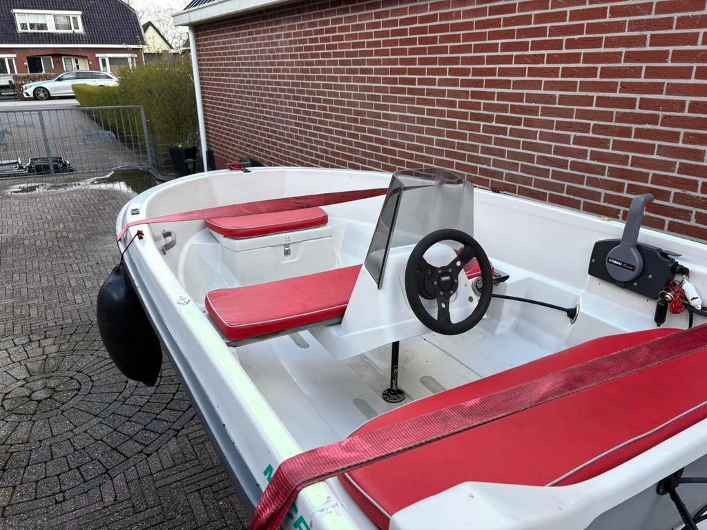 Terhi Micro Fun console bootje met yamaha 9.9 pk 4 stroke, Ophalen, Gebruikt, Minder dan 70 pk, 3 tot 6 meter