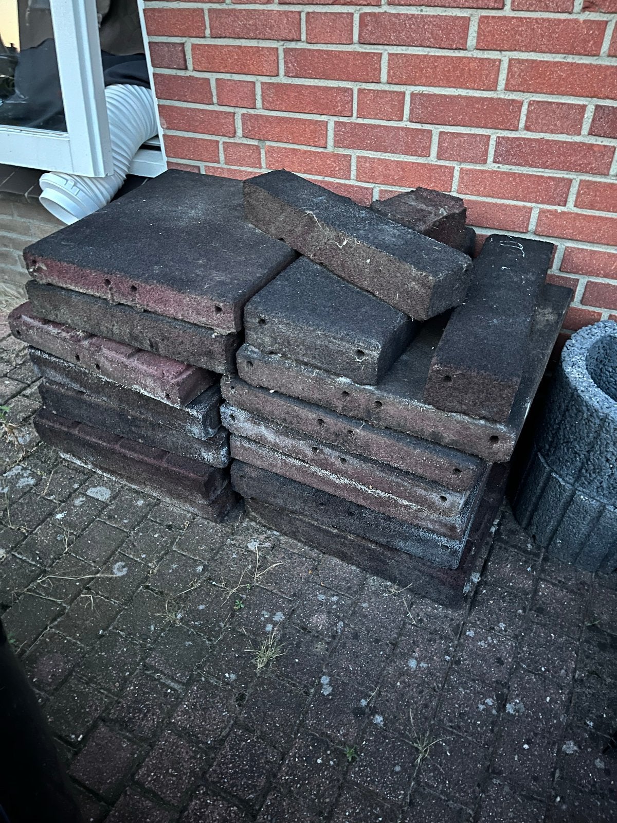 Partij rubberen tegels voor buiten, Ophalen, Gebruikt, Overige typen, Rubber