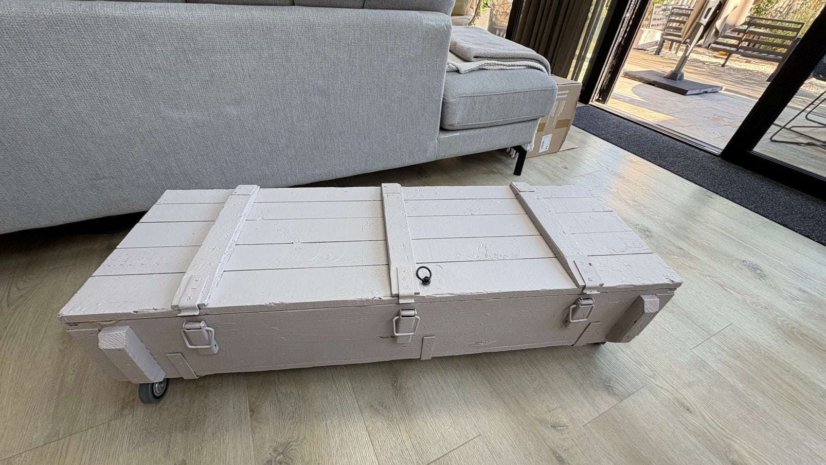 Dekenkist op wielen, Tuin en Terras, Ophalen, Zo goed als nieuw, Hout