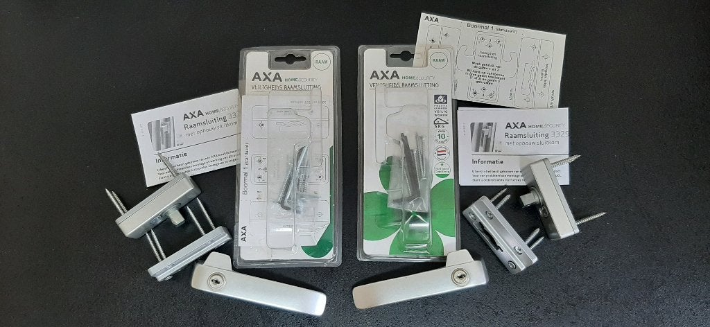 Zgan AXA 3329 SKG1 raamsluiting - 2 st. (L&R), Ophalen of Verzenden, Zo goed als nieuw, Rvs, Slot
