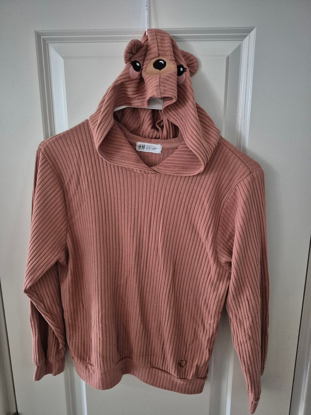 H&M 140 trui hoodie dun beer bruin lange mouwen, Ophalen of Verzenden, Meisje