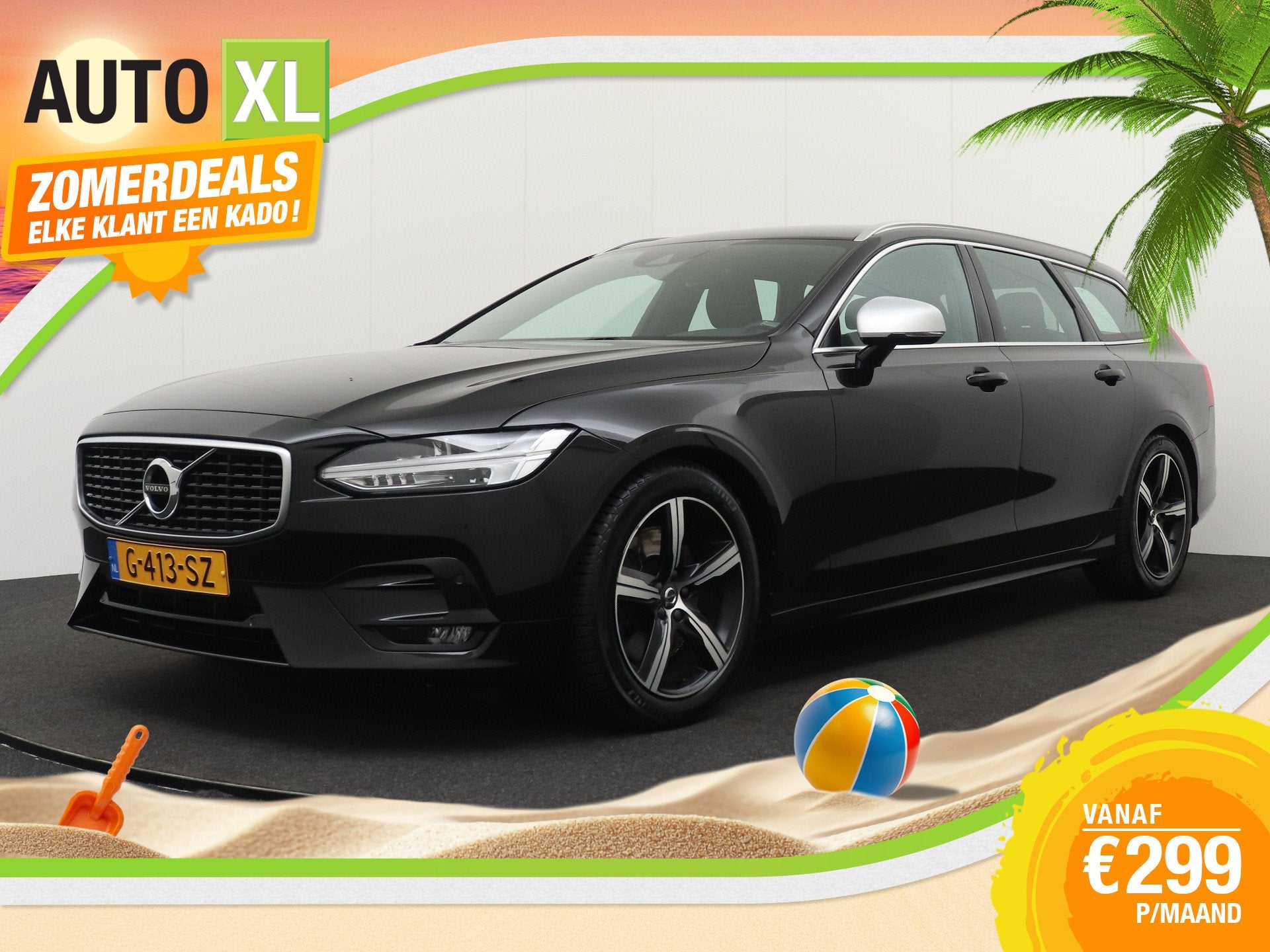 Volvo V90 2.0 191 PK T4 R-Design Leder-Sportzetels Camera Do, Dealer onderhouden, 15 km/l, 1969 cc, 93 €/maand