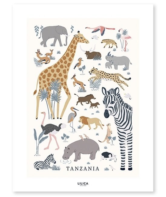 Kinderposter Muurposter Poster Jungle Savanne Lilipinso, Nieuw, Ophalen of Verzenden, Lilipinso, Overige typen