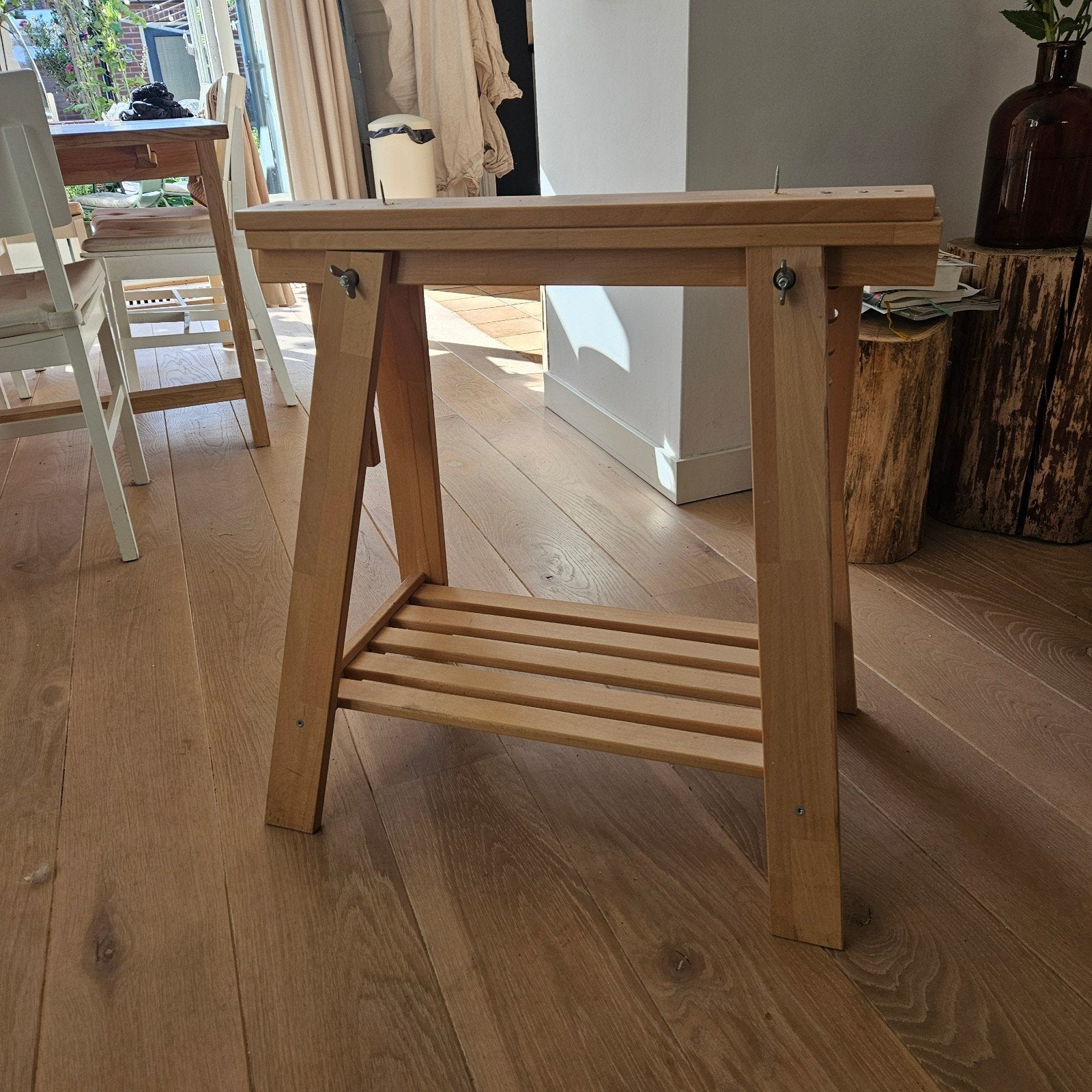 2x IKEA schragen van hout - perfecte staat, Ophalen, Zo goed als nieuw