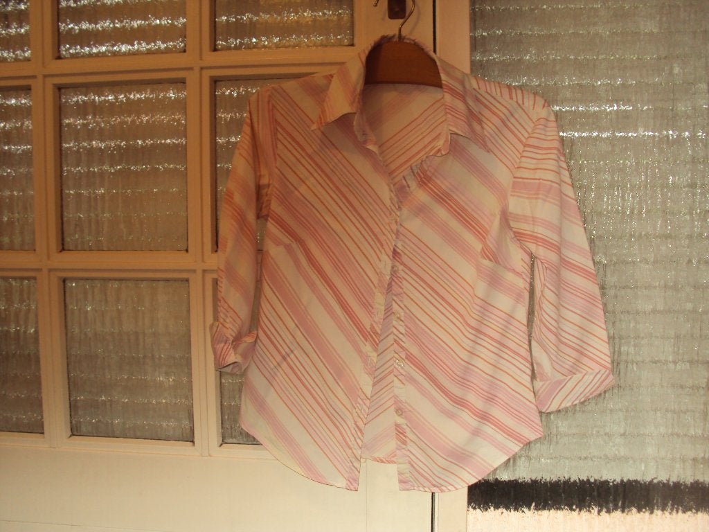 Goedkope roze wit katoen stretch blouse JOLINA PARIS 152/158, Jolina Paris, Gebruikt, Meisje, Overhemd of Blouse