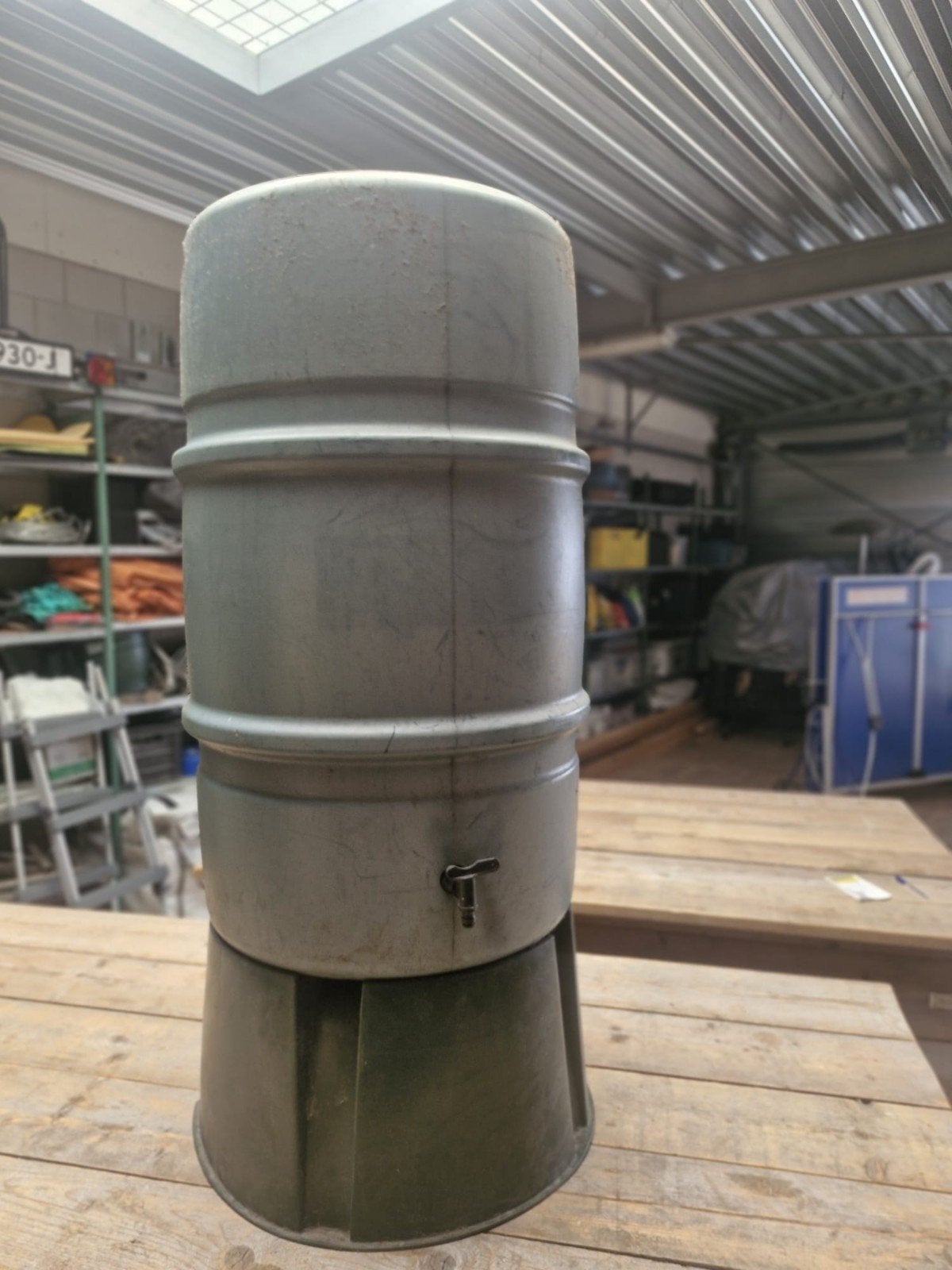 Regenton, 150 liter of meer, Ophalen