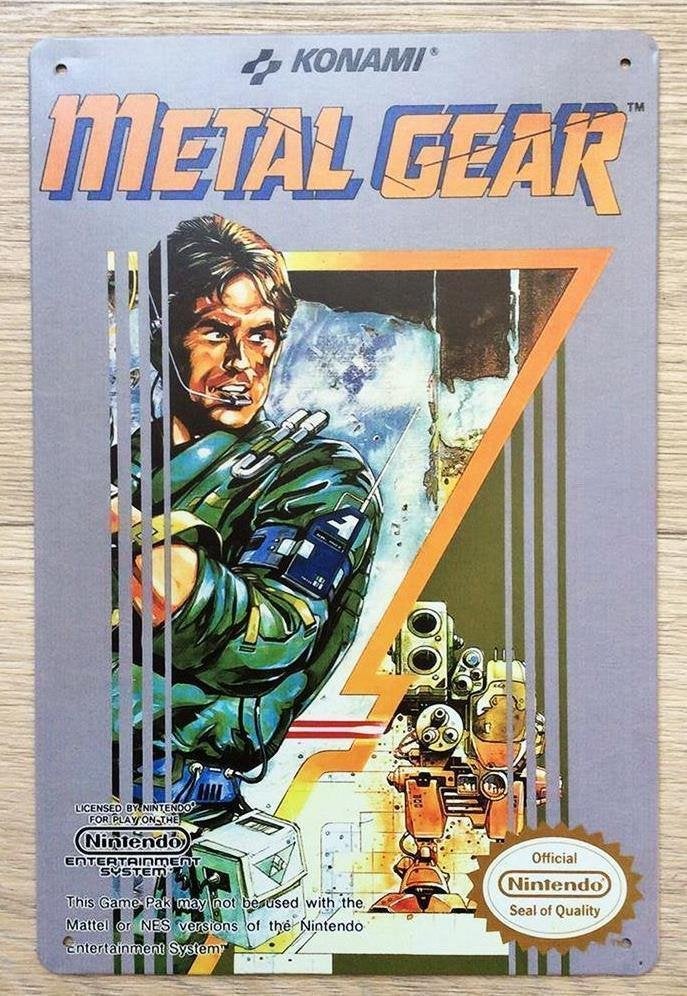 METAL GEAR KONAMI Retro Metalen Wandbord solid nes, Spelcomputers en Games, Avontuur en Actie, Verzenden, 1 speler, Nieuw