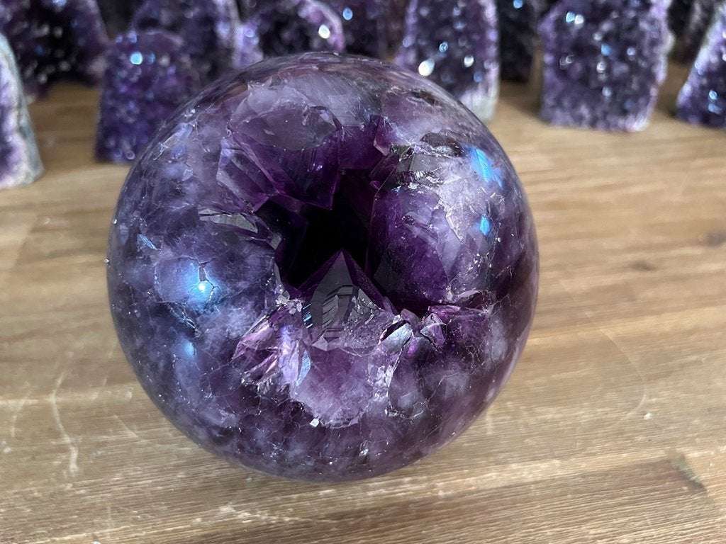 Amethist bol (27) diameter 15 cm, 4.8 kg !!!, Ophalen of Verzenden, Mineraal