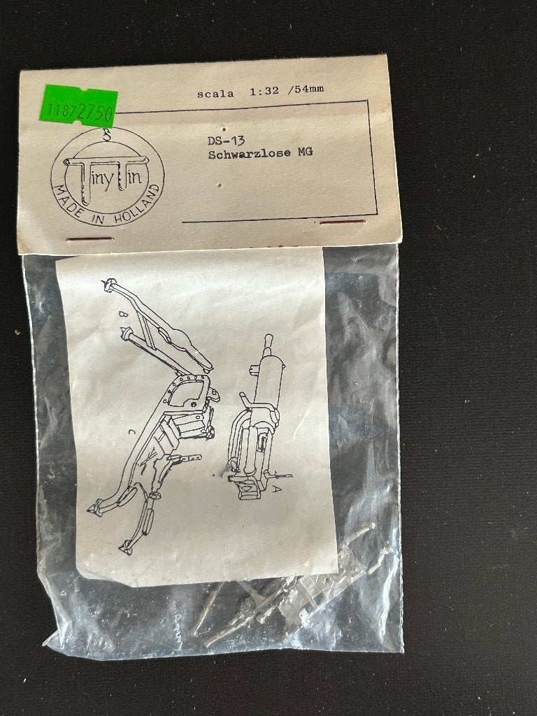 Tiny Tin  1/32 Kit  DS-13 Schwarzlose MG Machinegeweer, Ophalen of Verzenden, Nieuw, 1:50 of kleiner, Diorama