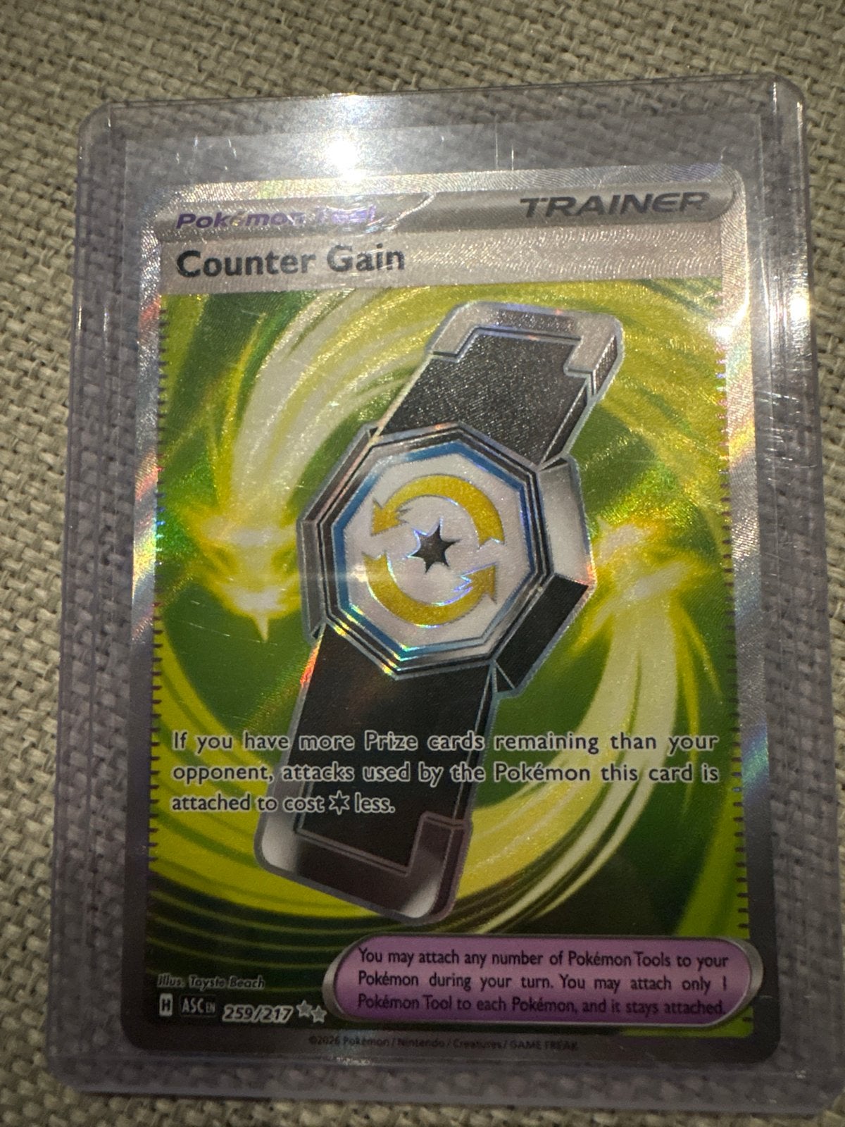 Counter Gain Trainer Kaart 259/217 ASC, Ophalen of Verzenden, Zo goed als nieuw, Losse kaart, Foil