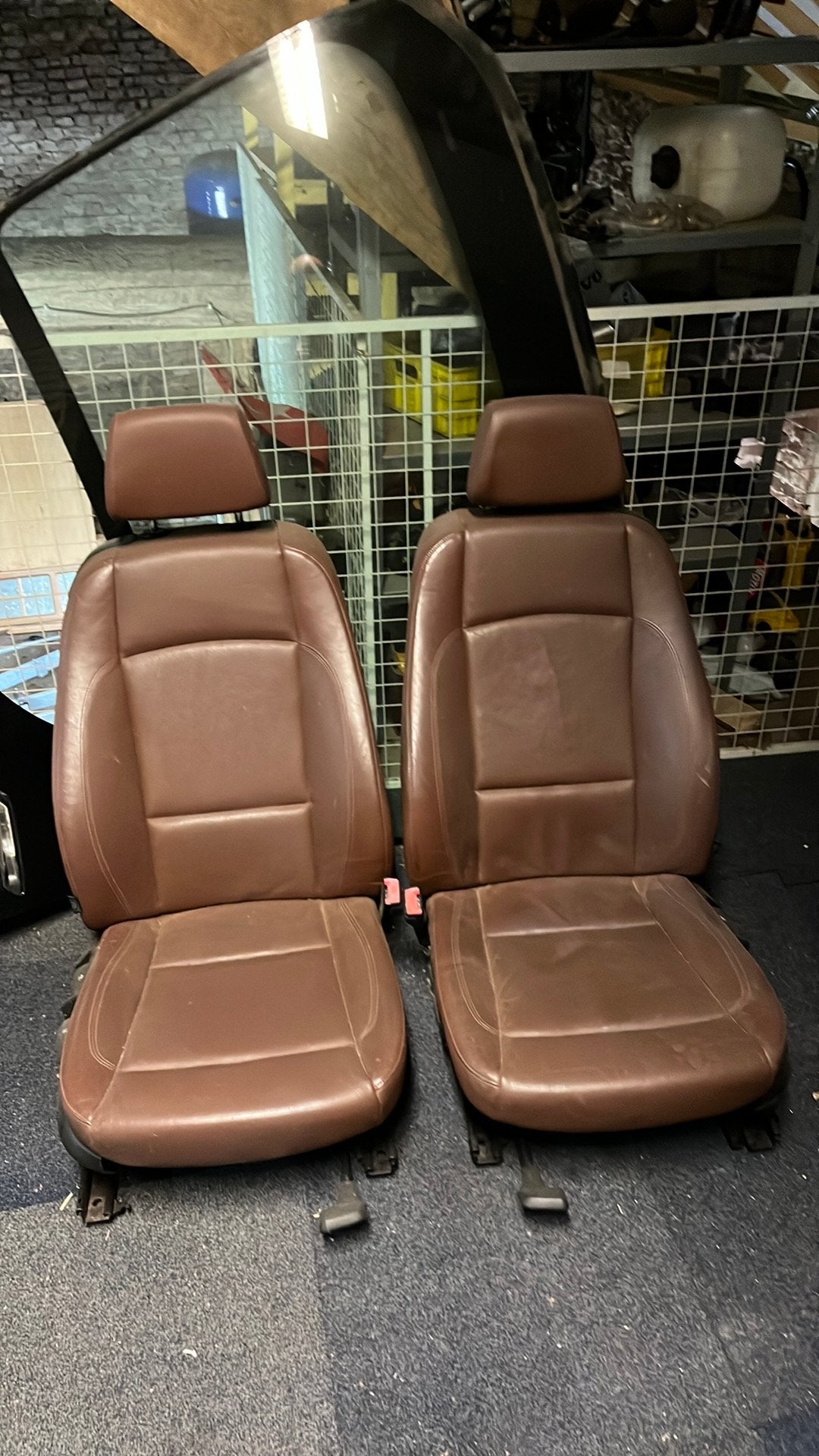 Bruin lederen voorstoelen BMW 1 serie, Auto-onderdelen, Ophalen, Gebruikt, BMW