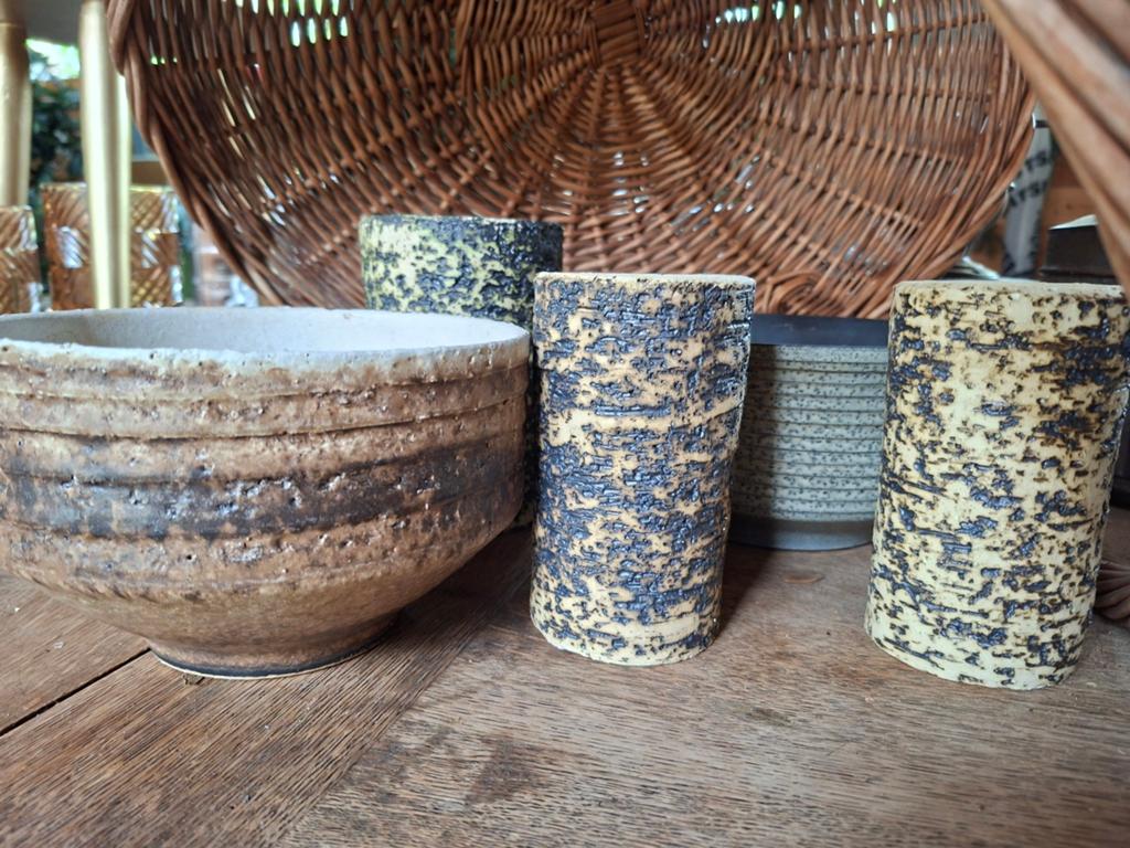Set van 5 vintage vaasjes/potten, Ophalen of Verzenden