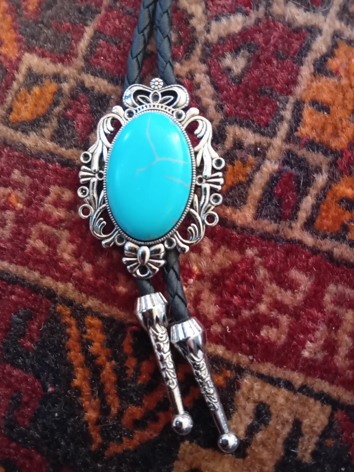 Bolo Tie met turquoise gekleurd steen - Western stijl, Verzenden, Nieuw