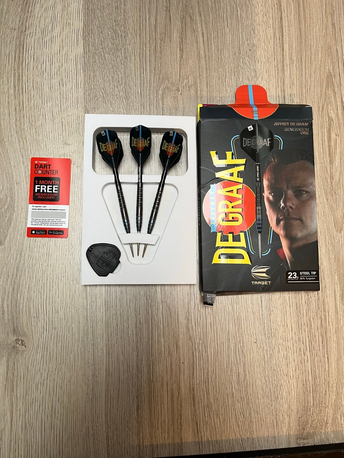 Jeffrey de Graaf Darts - Target Generation One 23g, Ophalen of Verzenden, Zo goed als nieuw, Pijlen