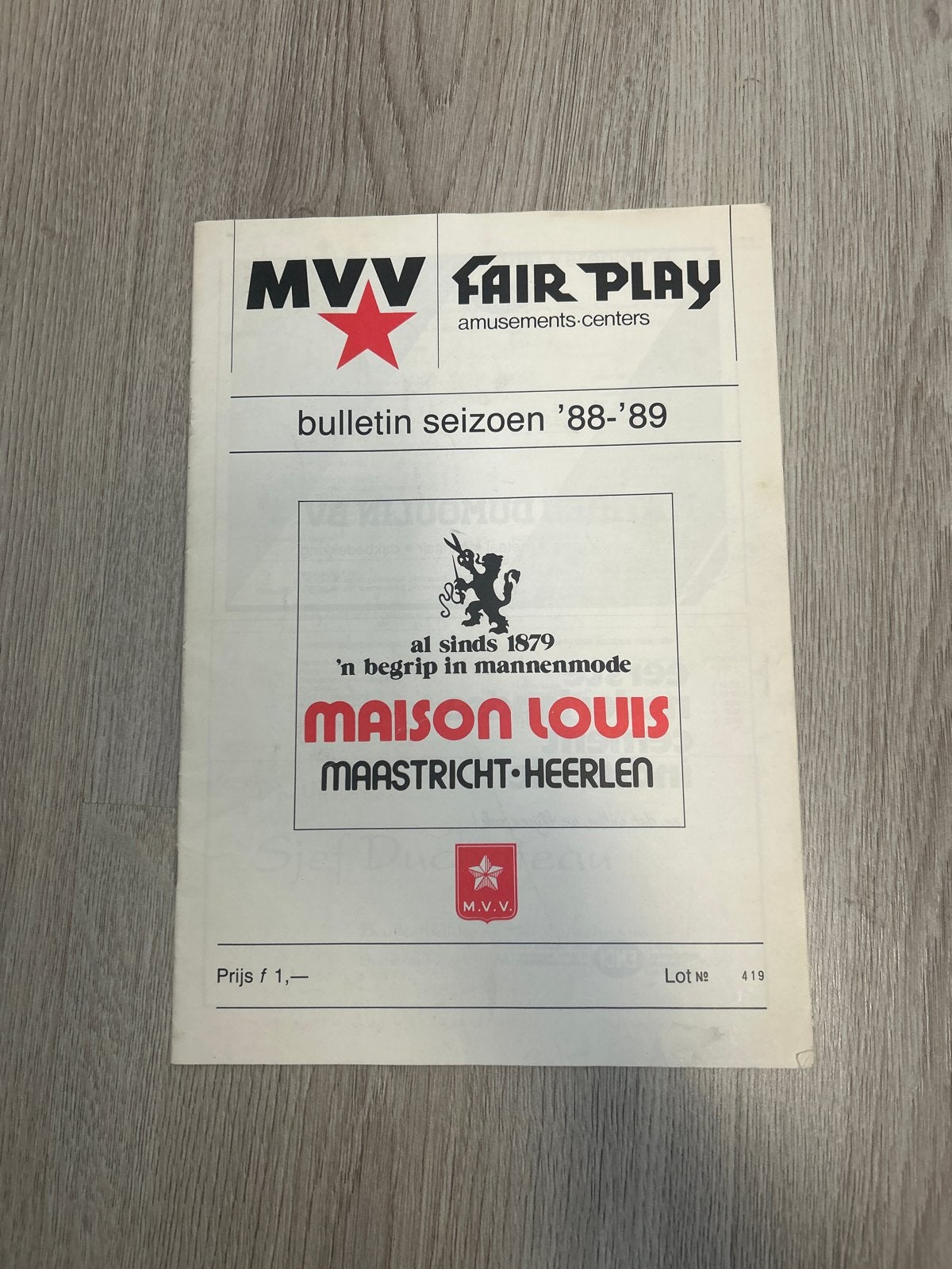 MVV Fair Play Bulletin Seizoen '88-'89, Ophalen of Verzenden, Gelezen, Catalogus
