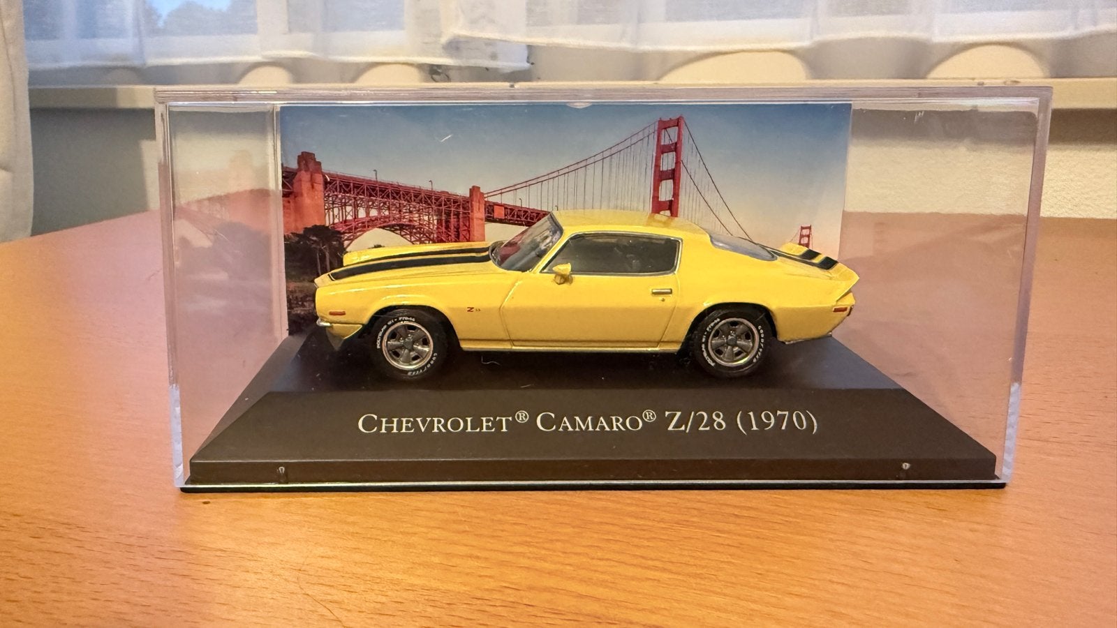 Chevrolet Camaro Z/28 (1970) modelauto in vitrine, Overige merken, Auto, 1:32 tot 1:50, Ophalen of Verzenden