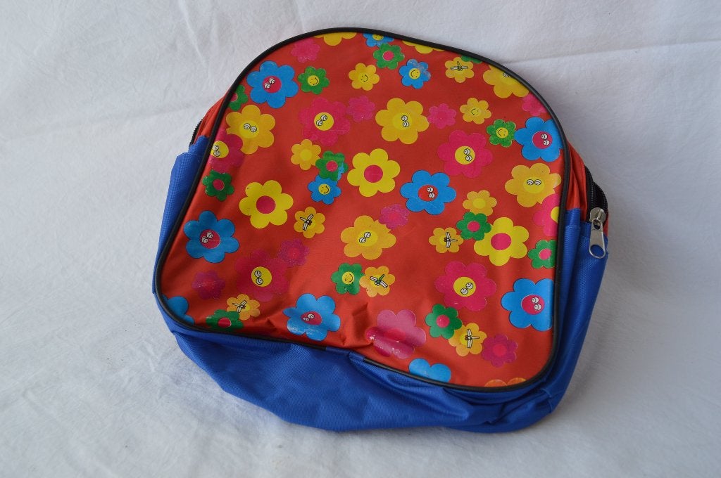 Rode blauwe rugtas kind, bloemen, Sieraden, Tassen en Uiterlijk, Tassen | Rugtassen, Ophalen of Verzenden, Overige merken, 30 tot 45 cm