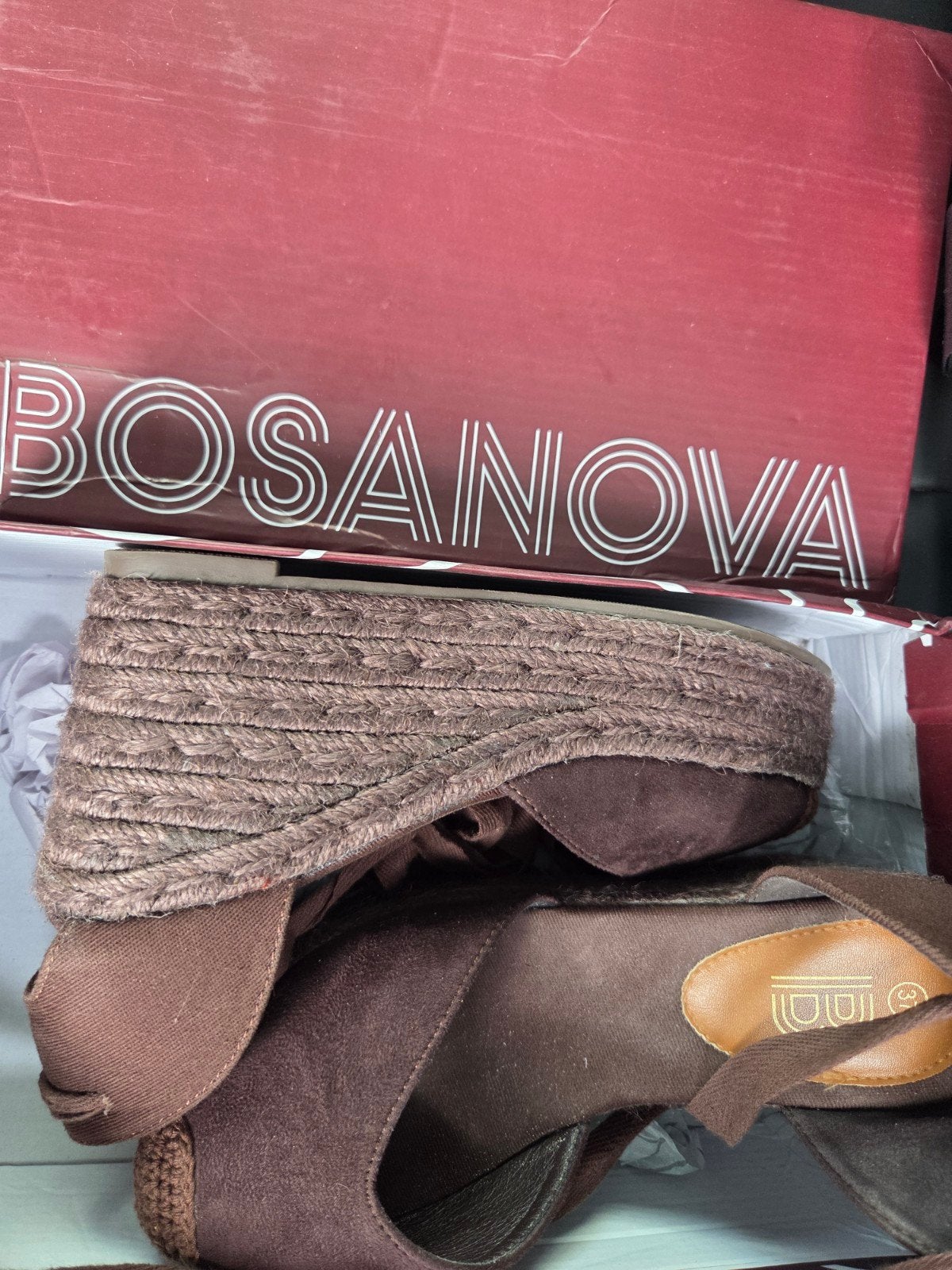 Sandalen Espadrilles sleehak zomerschoenen dames  37, Bruin, Nieuw, Espadrilles of Moccasins, BOSANOVA