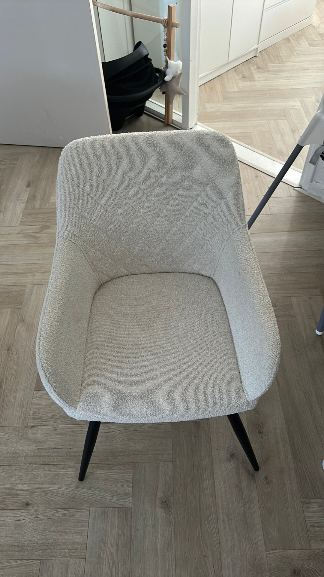 2 teddy stoelen, Huis en Inrichting, Stoelen, Ophalen, Zo goed als nieuw, Wit