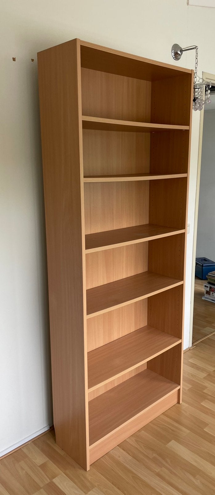Houten Boekenkast met 6 planken - Gebruikt, Ophalen, Met plank(en), Gebruikt, 200 cm of meer