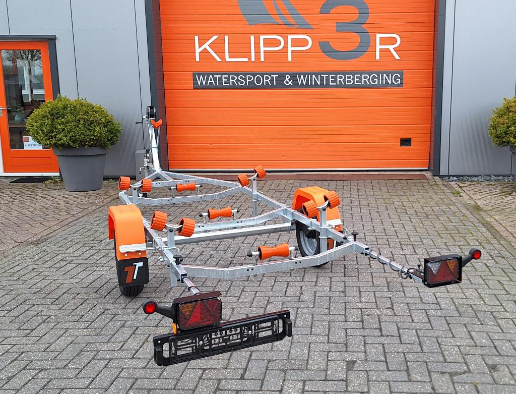 Nieuwe Klipper3 Trailer! Wegklapbare LED verlichting., Watersport en Boten, Boottrailers, Ophalen, Minder dan 1500 kg, Overige typen