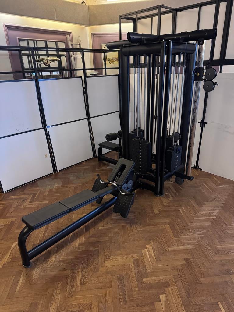 Multistation kabelstation met 4 stations, Sport en Fitness, Fitnessapparatuur, Ophalen, Krachtstation, Armen, Zo goed als nieuw