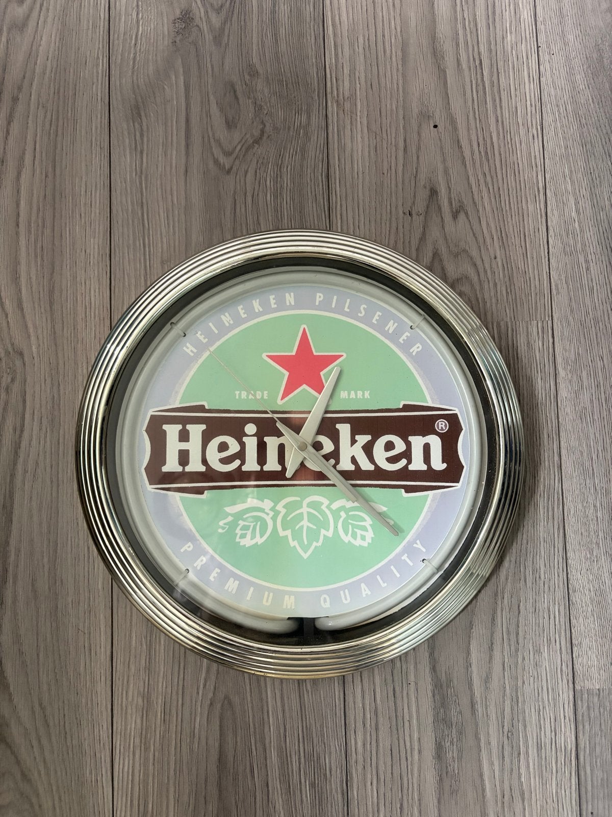 Heineken Neon Klok - Vintage Stijl Wandklok, Ophalen of Verzenden