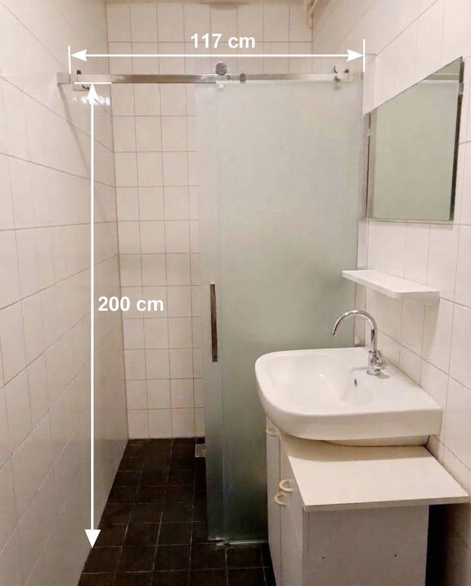 Douchedeur van gehard glas met easy-clean coating, Ophalen, Zo goed als nieuw, Glas, Douche