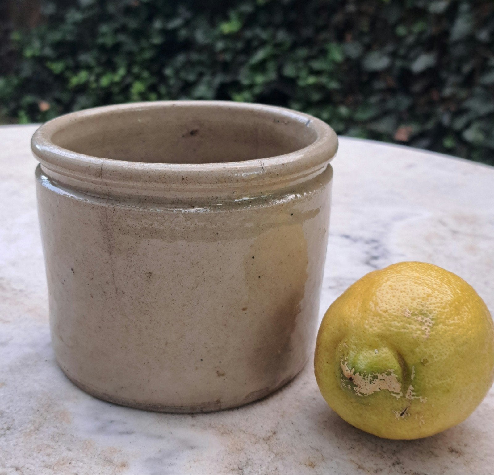 Antieke aardewerk confiture pot Frans schoon keuken, Ophalen of Verzenden