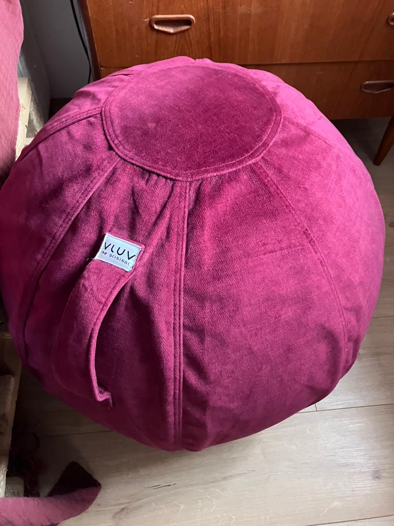 VLUV VARM Zitbal Bordeaux Rood 60-65cm, Ophalen, Zo goed als nieuw, Rechthoekig, 50 tot 75 cm