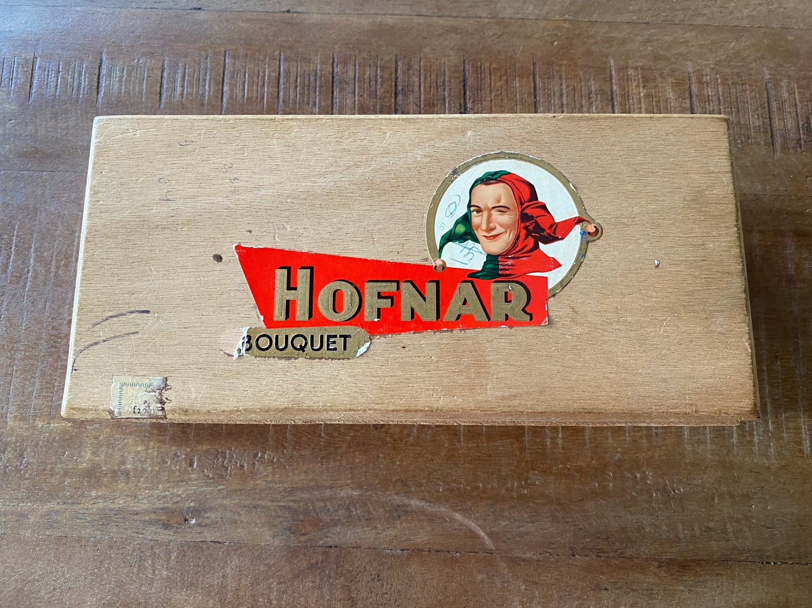 Hofnar Bouquet houten sigaren kistje, Ophalen, Gebruikt, Tabaksdoos of Verpakking