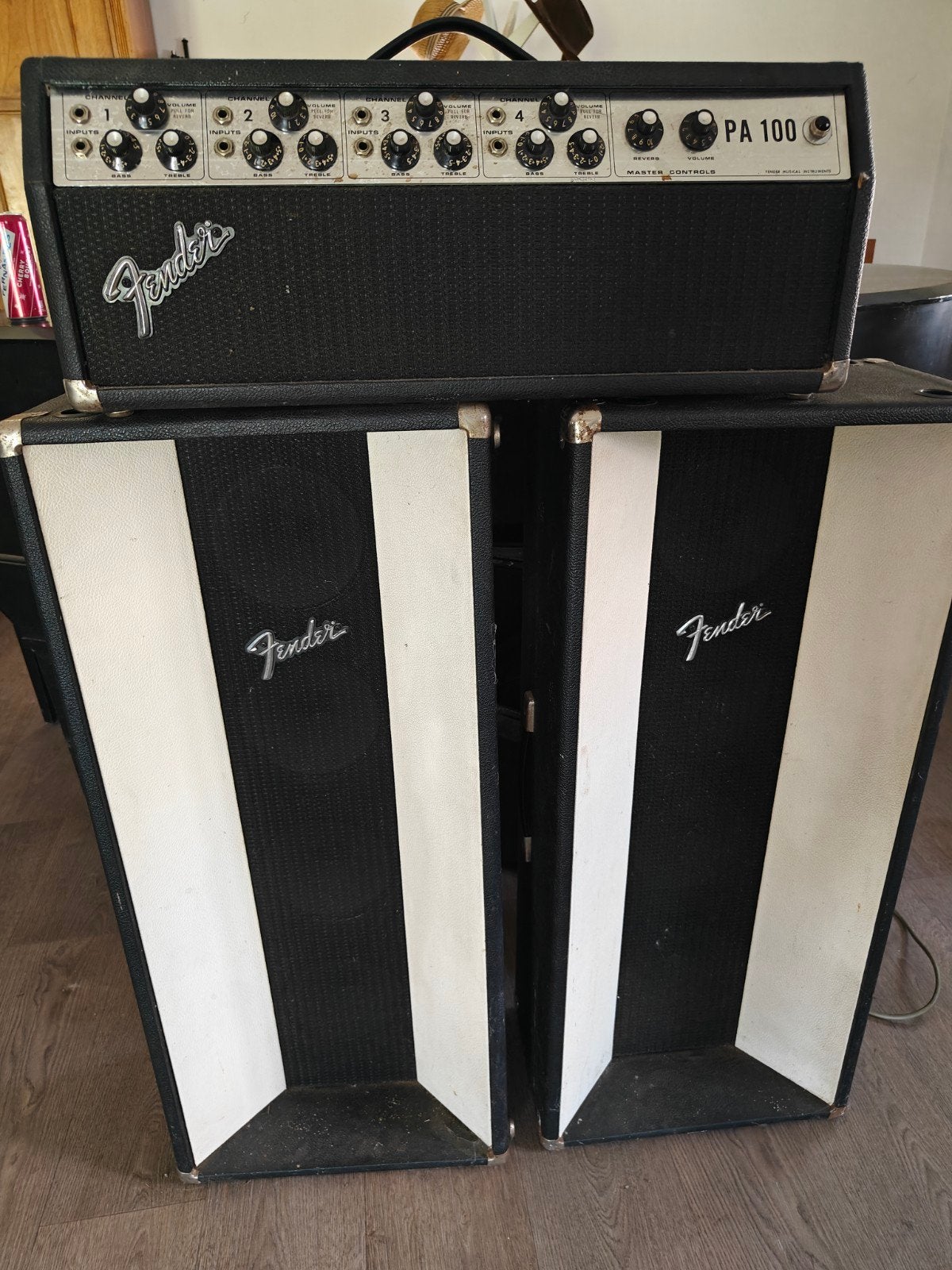 Fender PA 100 - 2 kanalen gemodificeerd als gitaarversterker, Ophalen, Gebruikt, 100 watt of meer