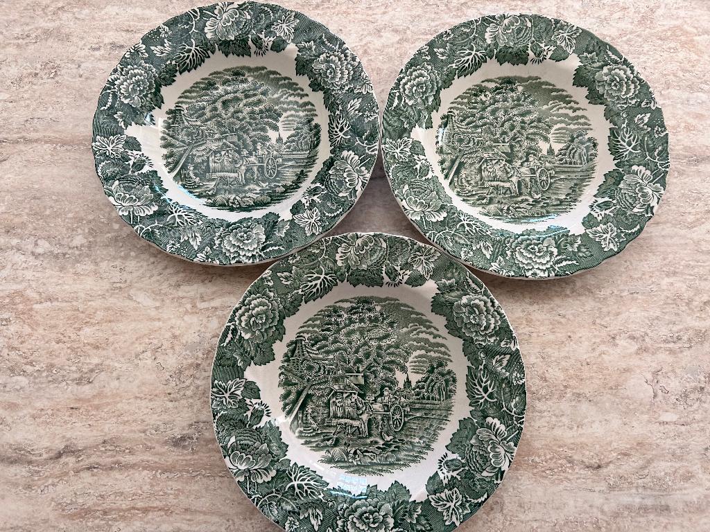 3x Enoch Woods - Woods Ware English Scenery– vintage Engels, Ophalen of Verzenden