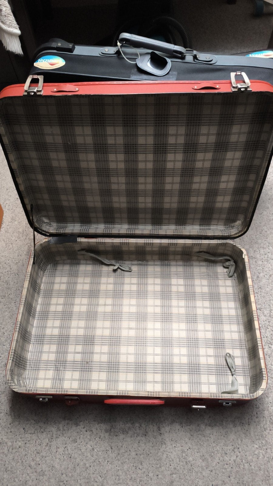 Vintage Koffer Rood - Groot Formaat, 60 tot 70 cm, Overige materialen, Gebruikt, 45 tot 55 cm