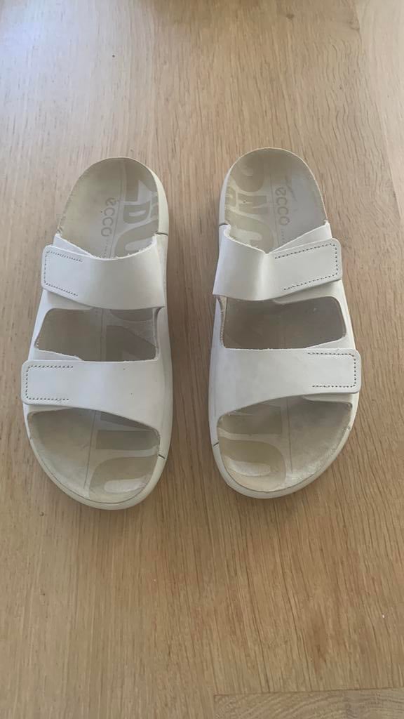 ECCO COZMO Dames Nubuck Sandaal/Slipper mt 39, Slippers, Beige, Ophalen of Verzenden, Zo goed als nieuw