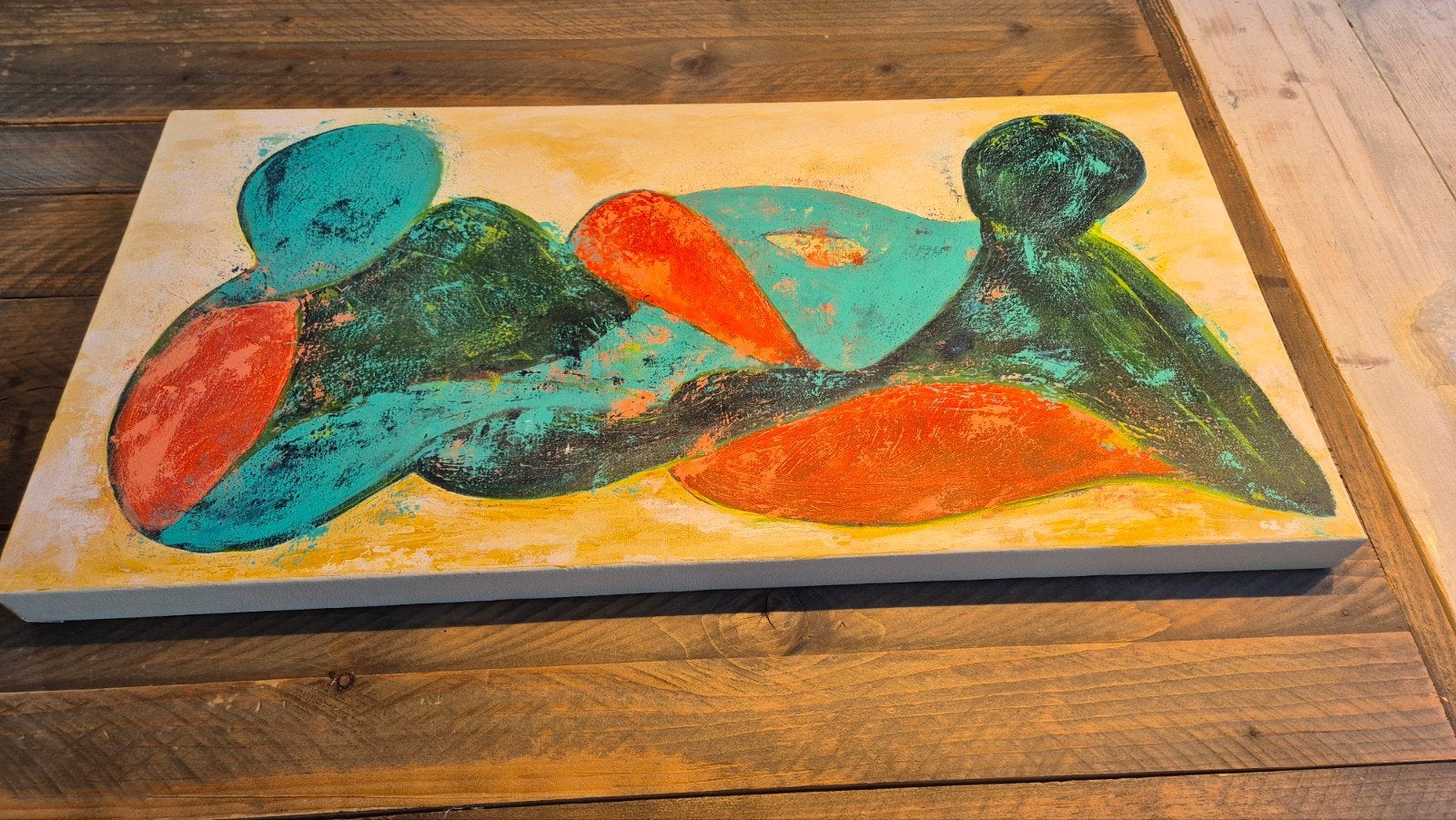 Abstract Schilderij - 80x40 cm, Antiek en Kunst, Ophalen