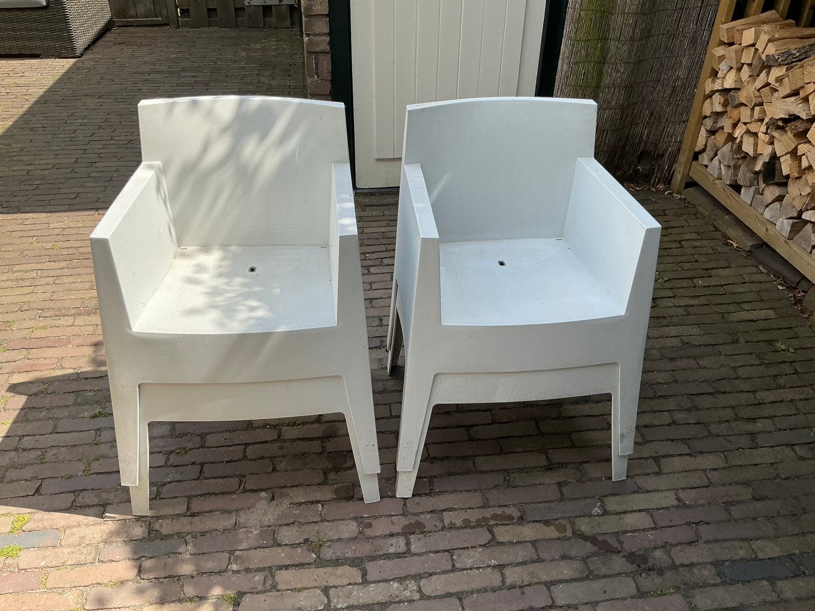 Philippe Starck Driade Toy tuinstoel (4 stuks), Ophalen, Gebruikt, Kunststof, Stapelbaar