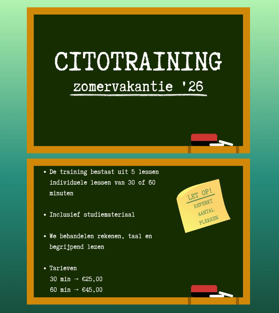 BIJLES - CITOTRAINING ZOMER '26, Privéles, Bijles