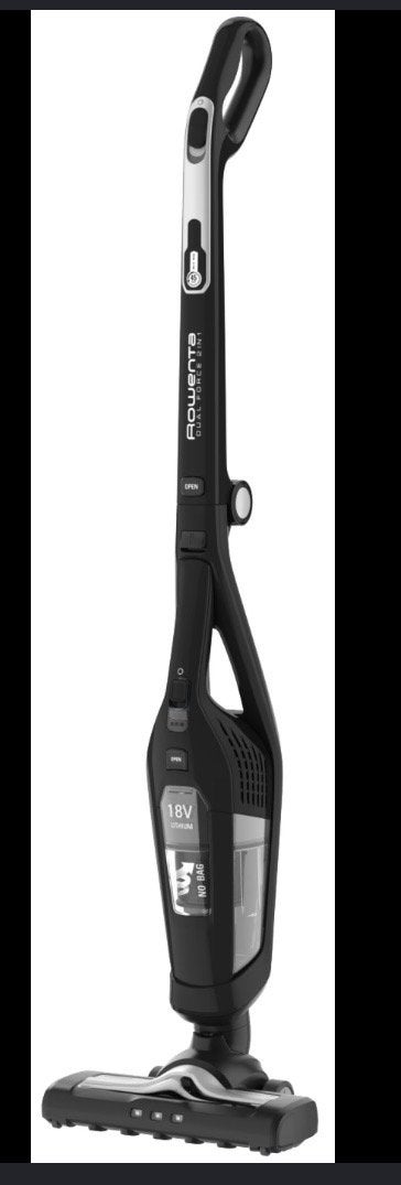 Rowenta  dual force 2 in 1 18V Steelstofzuiger, Draadloos, Zo goed als nieuw, Minder dan 1200 watt, Reservoir
