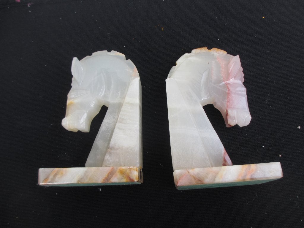 Onyx vintage paarden boekensteunen, Ophalen of Verzenden, Gebruikt