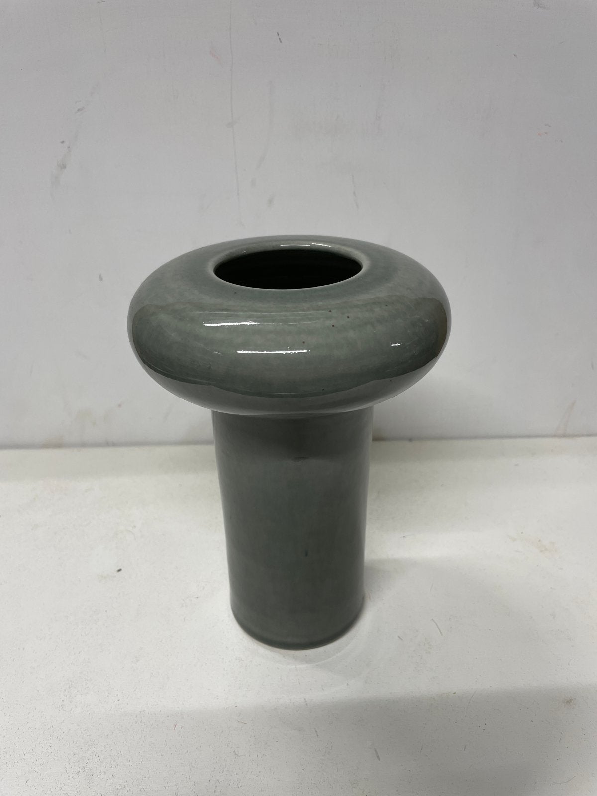 Unieke Grijze Keramische Vaas - Modern Design, Ophalen of Verzenden