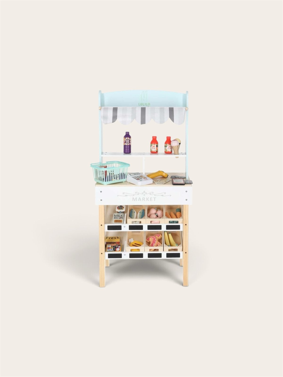 Houten Kindermarktkraam met Accessoires -Nieuw in Verpakking, Kinderen en Baby's, Ophalen of Verzenden, Nieuw, Jongen of Meisje