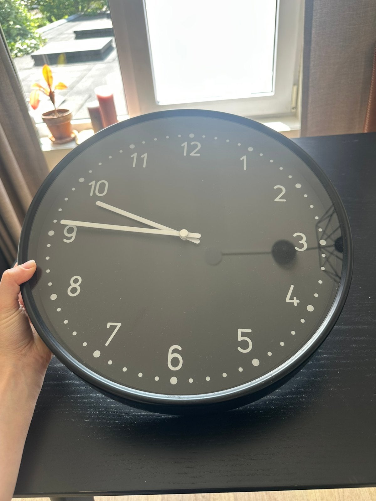 IKEA Bondis klok zwart, Ophalen, Zo goed als nieuw, Wandklok
